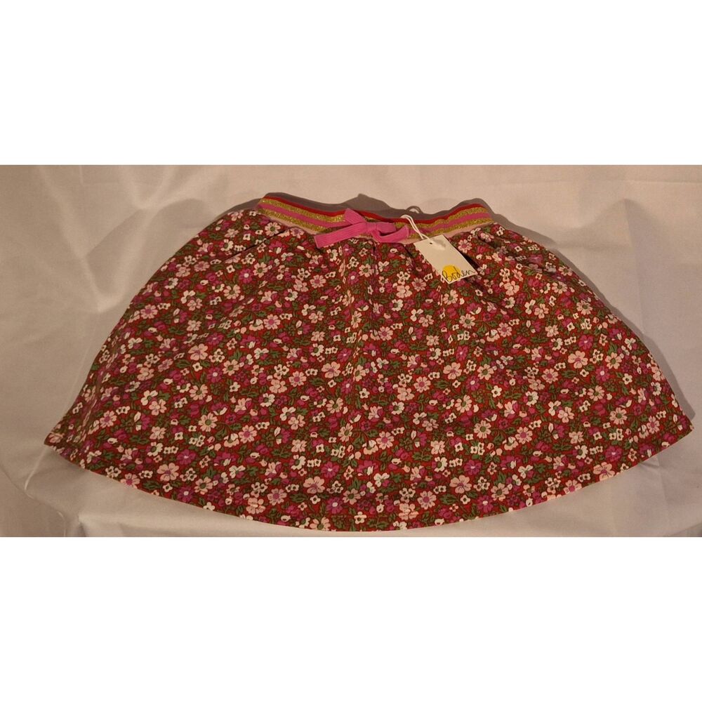 Mini Boden Girls Rockabilly Red Vintage Floral Skirt w/ pockets Size‎ 9/10 NEW